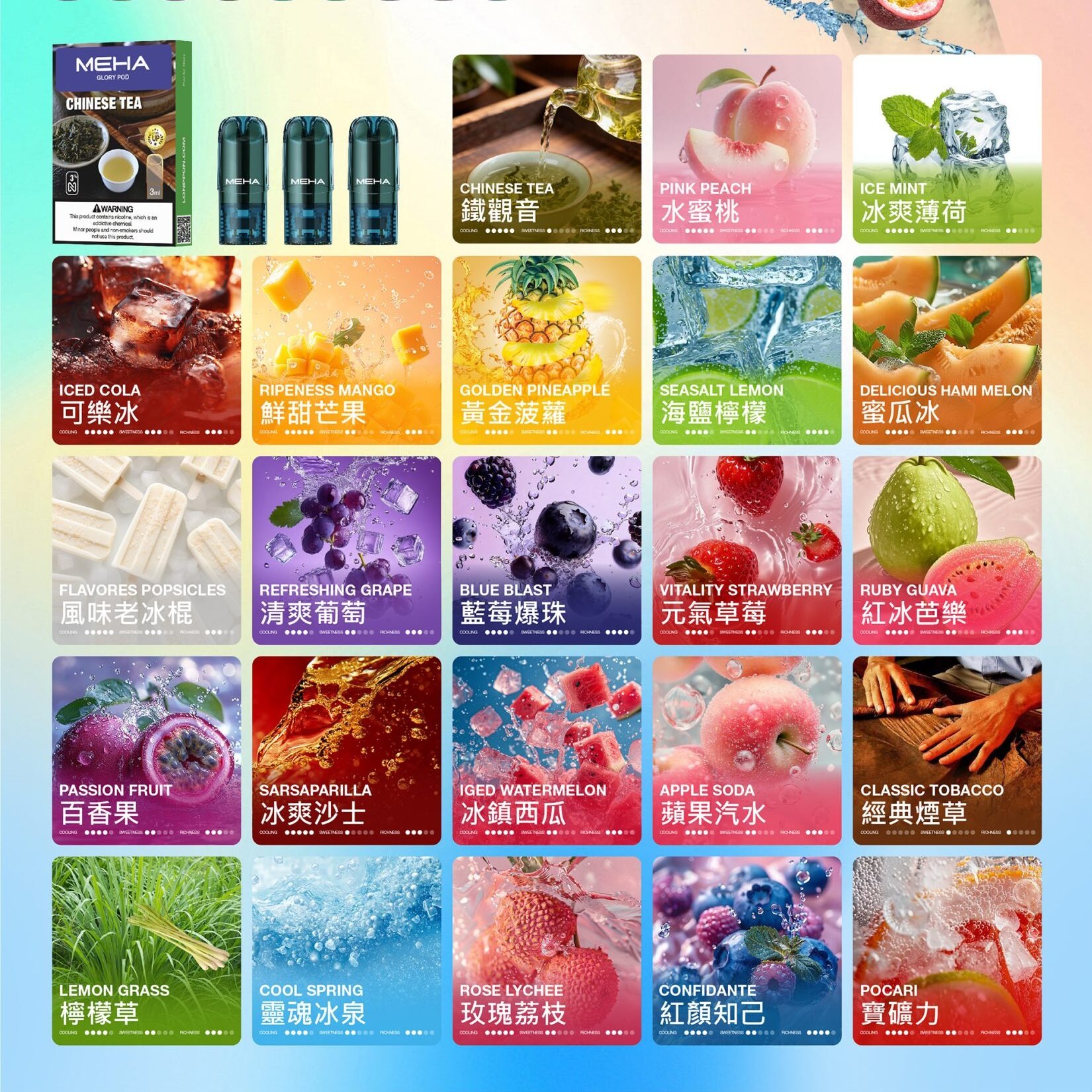 MEHA 魅嗨一代煙彈 | 2.0ml 大容量陶瓷芯 | 通用一代主機 | 元氣草莓推薦